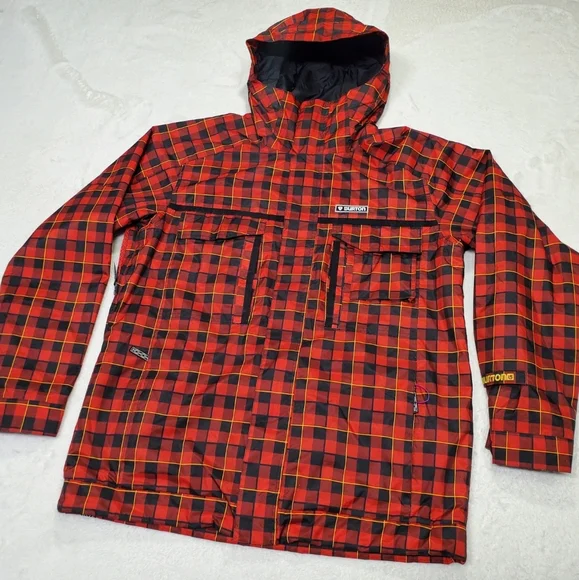 Burton White Collection Bit O Heaven Snowboard Jacket Men's L EUC Plaid - Picture 6 of 12